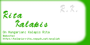 rita kalapis business card